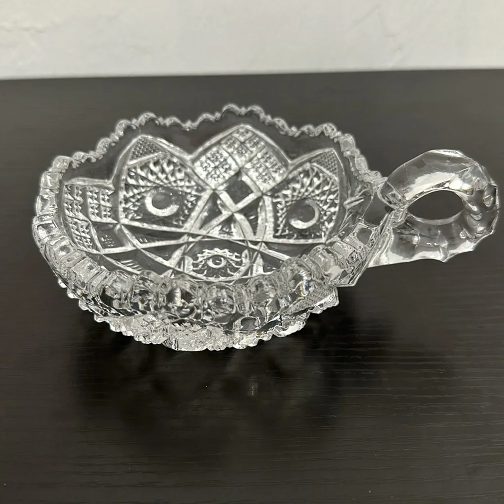 Imperial Glass Ohio Vintage 42576 Clear Early American Handled Nappy Bowl